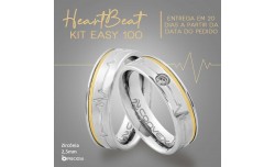 PAR DE ALIANÇAS CONVEX EM AÇO HEARTBEAT