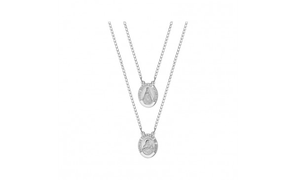 Escapulário Aço Oval S. C. de Jesus e NSra. Aparecida