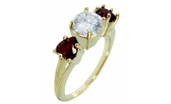 Anel Prata RVT Solitário Coração Lateral 6mm