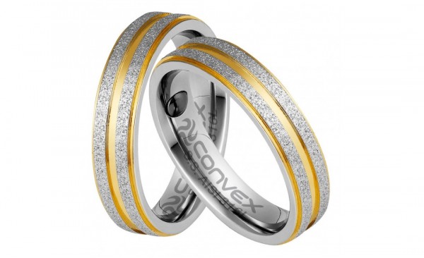 PAR DE ALIANÇAS CONVEX EM AÇO MAGNET  5MM