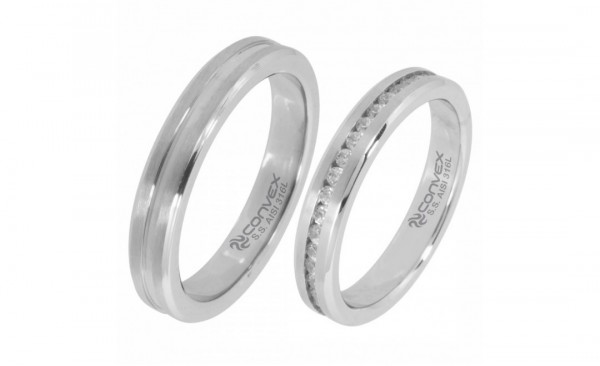 PAR DE ALIANÇAS CONVEX EM AÇO ATENA/ATON 3.45MM